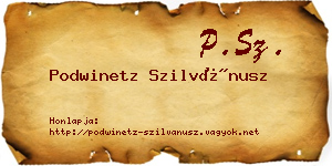 Podwinetz Szilvánusz névjegykártya